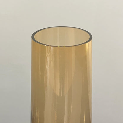 【花瓶】琥珀色ガラスベース　円すい型　高さ27cm